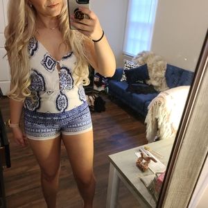 Adorable Blue & White Romper